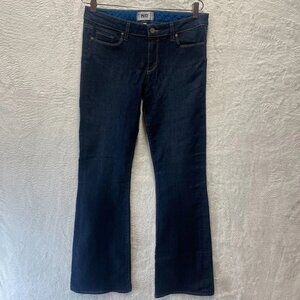 Paige Skyline Bootcut Jeans Women's 31 Blue Cotton Mid Rise 5-Pockets Zip-Fly